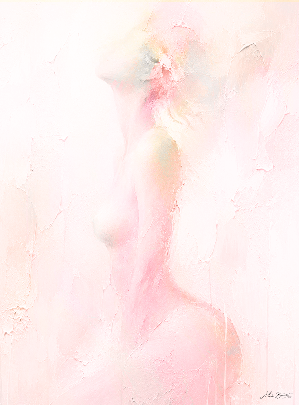 Divinity — a warm neutral abstract painting by Marie Bellmont